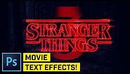 Stranger Things Intro Title Effect Photoshop CC