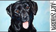 REALISTIC BLACK DOG Beginners Learn to paint Acrylic Tutorial Step by Step BAQ21 🔴LIVE STREAMING