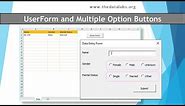 UserForm with Multiple Option Buttons in Excel and VBA