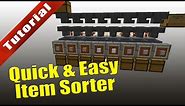 Minecraft - Tutorial: Quick & Easy Item Sorter (With Overflow Protection)