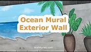 Ocean Mural - Painted Exterior - Block Wall becomes the Beach