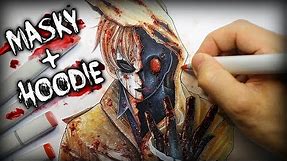 The Story Behind Masky and Hoodie (Creepypasta characters?) + Anime Drawing