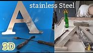 How to make a stainless steel letter?steel letter making #stainlesssteel Making3D inox Letters,