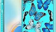 Toycamp for Samsung Galaxy S20 FE 5G/S20 FE Case, Blue Butterfly Print Design for Women Girls Teens Cute Girly Case, (6.5 Inch), Blue