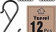 Yzerel 12Pcs S Hooks Hanging Safety Buckle - 3.5 inch Heavy Duty S Hooks,Hanging Plants for Closet Hooks, Clothes, Kitchen Utensil, Pots and Pans, Bags (Black)