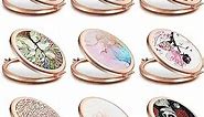 9 Pieces Compact Mirror Bulk Pocket Mirror for Women 1X/2X Magnification Makeup Mirrors Mini Purse Mirrors Rose Gold for Wedding Travel Girls Gift