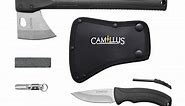 Camillus Frontier Pack, Hatchet, Fixed 3.5" Blade Knife, Firestarter, Scissors, Sharpener, Black