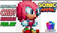 How to Draw Sonic Mania Chibi Knuckles - Sonic the Hedgehog Pixel Art Drawing Tutorial