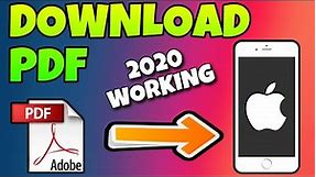 How to download PDF file in iPhone I How to Save pdf file in iPhone and iPad I Download PDF
