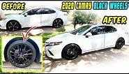 INSANE Transformation MODS 2020 Camry XSE 19" Black wheel decals & Eyelids