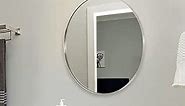ANDY STAR Round Bathroom Mirror, 24’’ Polished Chrome Round Bathroom Mirrors in Stainless Steel Metal Frame 1" Deep Set Design