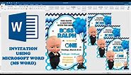 BOSS BABY | How to make INVITATION in Microsoft Word (MS Word) | Cassy Soriano