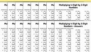 Multiplication 4-Digit x 1-Digit Missing Numbers Differentiated Worksheet Pack
