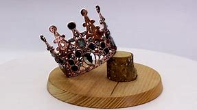 Rose Gold & Black Crown Cake Decoration