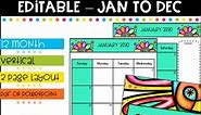 2030 Calendar Editable-January to December