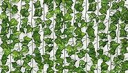 JPSOR 24pcs Fake Leaves Artificial Ivy Garland Greenery Vines for Bedroom Decor Aesthetic Silk Ivy Vines for Room Wall Home Decoration