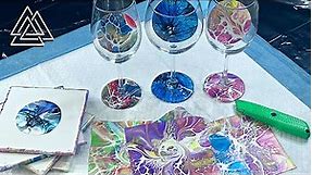 SO Gorgeous!!! 🤩 How to make Unique Wine Glasses 🍷 DIY Abstract Fluid Art w/ Bloom Style Technique