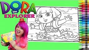 Coloring Dora the Explorer GIANT Coloring Book Page Crayola Crayons | KiMMi THE CLOWN