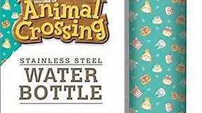 Animal Crossing, Teal Icons Vacuum Insulated Stainless Steel Sport Water Bottle, Leak Proof, Wide Mouth, 17 oz, 500 ML