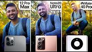 iPhone 12 Pro Max vs Samsung Note 20 Ultra / Huawei Mate 40 Pro Camera Test Comparison.