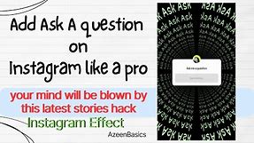 Ask Me Question Instagram Story ideas | Instagram question story ideas | Instagram New effects 2024