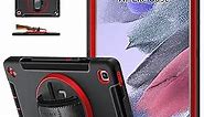 Case for Galaxy Tab A7 Lite: Military Grade TPU Shockproof Cover for Samsung Galaxy Tablet A7 Lite 8.7 Inch 2021 (SM-T220/T225/T227) W/Stand - Shoulder Strap - Handle - S-Pen Holder - Red