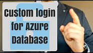 How to add user to Azure database