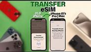 How To Transfer eSIM From Old iPhone To New iPhone 15 Pro Max/Plus