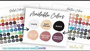 How to Make a Shirt Color Chart | Canva.com Tutorial | Bella Canvas Solid and Heather Colors | HD