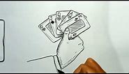 How to Draw Hand Holding Playing Cards