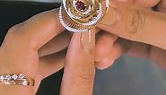 Gold filigree work red ruby ring | P.C. Chandra Jewellers