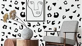 360 Pcs Black Cheetah Stickers Animal Print Cheetah Leopard Wallpaper Removable Vinyl Wall Stickers for Bedroom Car Living Room Office Home DIY Wall Decoration