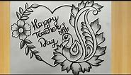 teacher's day drawing easy step by step,teacher's day card drawing very easy for beginners,
