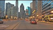 Chicago 4K - Sunset Drive - Driving Downtown