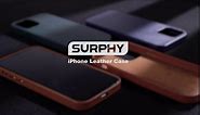 SURPHY Compatible with iPhone 13 Mini Case, Premium Faux Leather Phone Case (with Metallic Buttons & Microfiber Lining) for 13 Mini (5.4 inch 2021), Brown