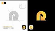 Modern R Letter Logo Design Process With Golden Circles | Adobe Illustrator Tutorials