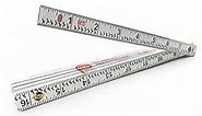 Perfect Measuring Tape Co. FR-72 Carpenter's Folding Rule Lightweight Composite Construction Ruler (Folding Yard Stick) with Easy-Read Inch Fractions - 6.5ft / 2m
