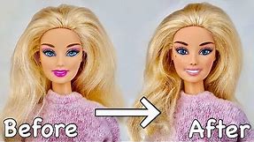 EASY Realistic BARBIE Doll Face Repaint! Transform a Dolls Face Without Starting From Scratch!