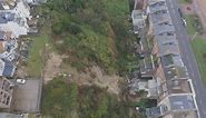 Drone footage shows landslip in Sussex as homes evacuated