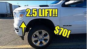 2019 - 2022 5th GEN RAM 1500 $70 LIFT in the FRONT! MOTOFAB LEVELING KIT INSTALL