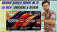 Hisense A6K 43 Inch 4K TV Unboxing & Review | Hisense Smart Google TV 🔥 CRK Techpedia