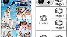 SHOISOWO Personalized Photo Phone Case, with iPhone 15 14 13 12 11 Pro Max Plus Mini XR XS X, Custom Picture Design Your Own Collage Phone Cover for Family Friends Couple Gift Compatible (6 Photos)