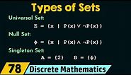 Types of Sets - Universal, Null, and Singleton
