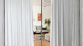 Room Divider Curtain Rod, No Drilling Rod, 4-10ft (H) 28-114inch(W) Adjustable Heavy Duty Floor to Ceiling Self Stand - Damage Free for Space Partition Matte Black