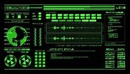Sci-Fi Hacker Background Green HUD 4K