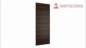 Panel Eco-Veneer Wood Modern Slab 42 x 84 | Planum 0010 Chocolate Ash | Use as Barn Pocket Bypass Closet Door | 1 3/5 inches Thickness
