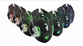 Wireless Gaming Mouse LED RGB Backlight USB Rechargeable FREE WOLF X8