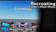 Recreating Evade's Main Menu // Roblox Showcase