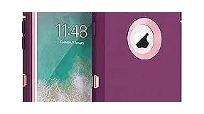 MXX iPhone 8 Plus Heavy Duty Protective Case with Screen Protector [3 Layers] Rugged Rubber Shockproof Protection Cover for Apple iPhone 7 Plus - iPhone 8 Plus/Apple Phone 8+ - Plum/Light Pink
