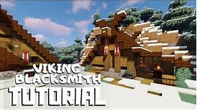 Minecraft: How to Build a Viking Blacksmith (Snowy Viking Village Tutorial)